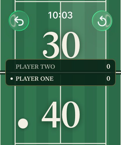 Marker on Apple Watch showing the same court view with 30 and 40.